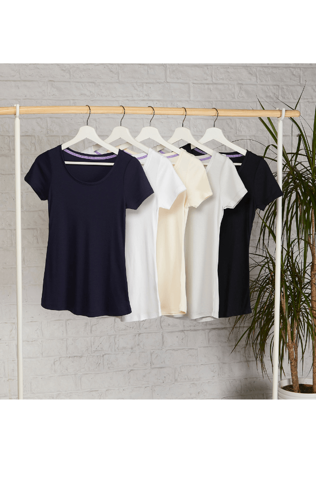 Women's Quality Scoop Neck Cotton Modal Blend T-shirt - Core Short Sleeve T-shirt by Lavender Hill Clothing