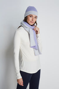 Reversible Scottish Cashmere Scarf by Lavender Hill Clothing - Lavender coloured Scottish Cashmere Hat - Soft Comfortable Cashmere Hat - Sustainable Lavender Hill Clothing