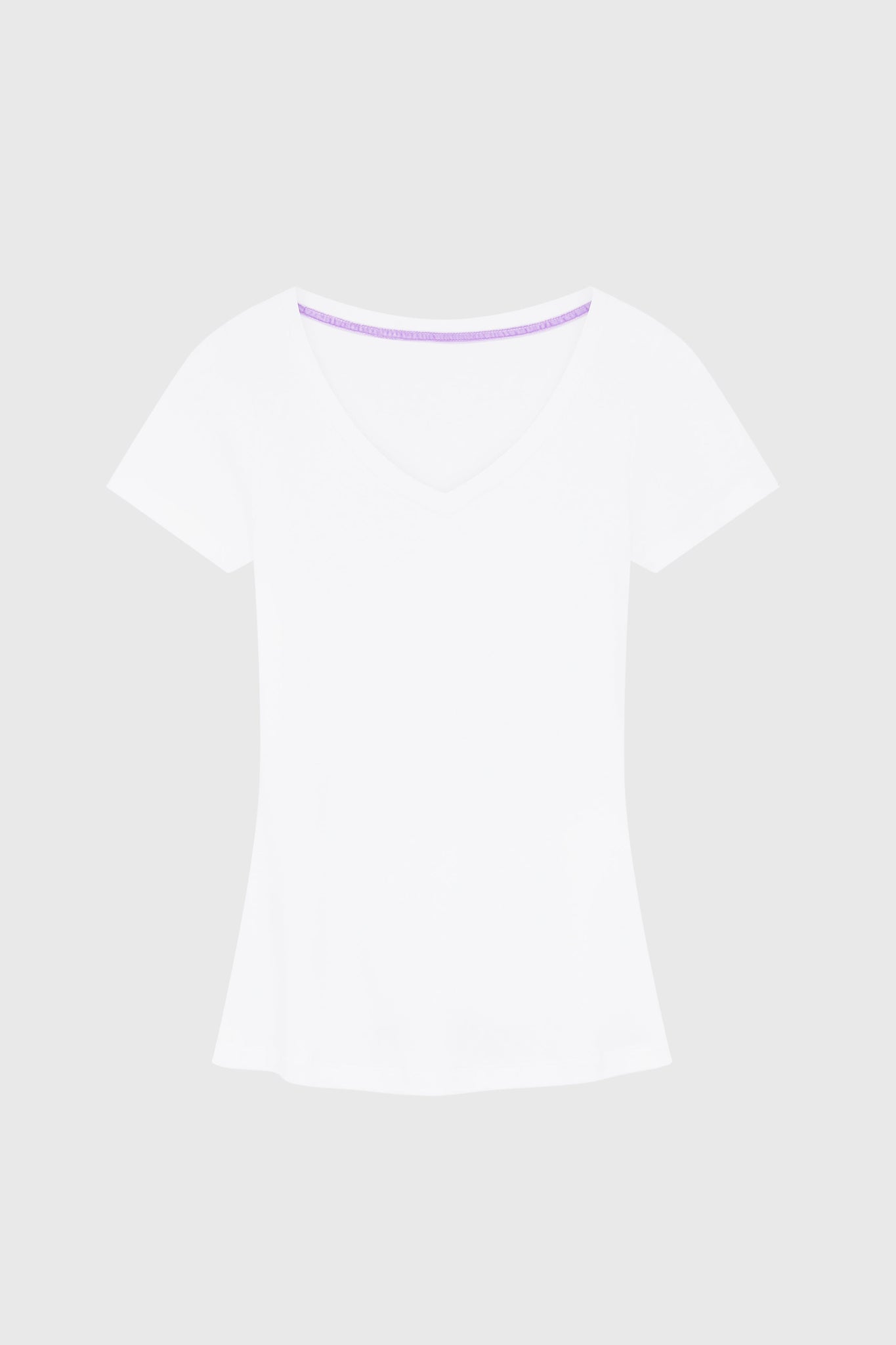 V Neck Cotton Modal Blend T-shirt Women's Short Sleeve T-shirt Lavender Hill Clothing