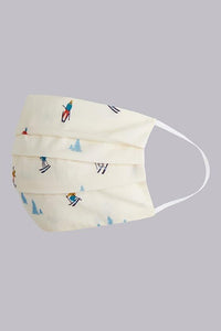 Unisex Cotton Face Masks 3-pack skiing print by Lavender Hill Clothing