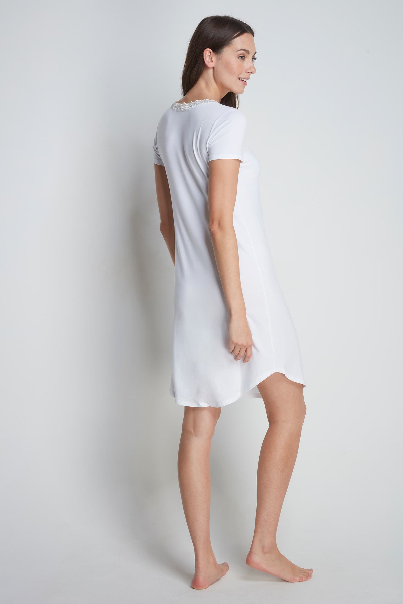 Women's Luxury White Micro Modal Nightdress by Lavender Hill Clothing