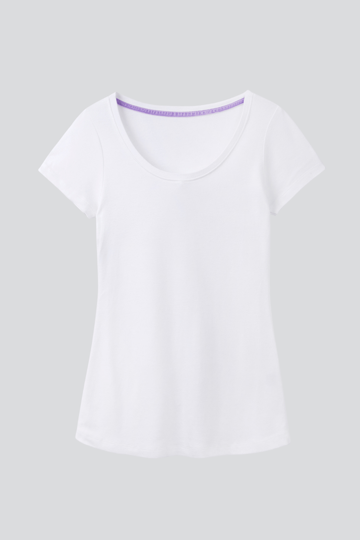 Women's Quality Scoop Neck Cotton Modal Blend T-shirt in White - Short Sleeve T-shirt by Lavender Hill Clothing