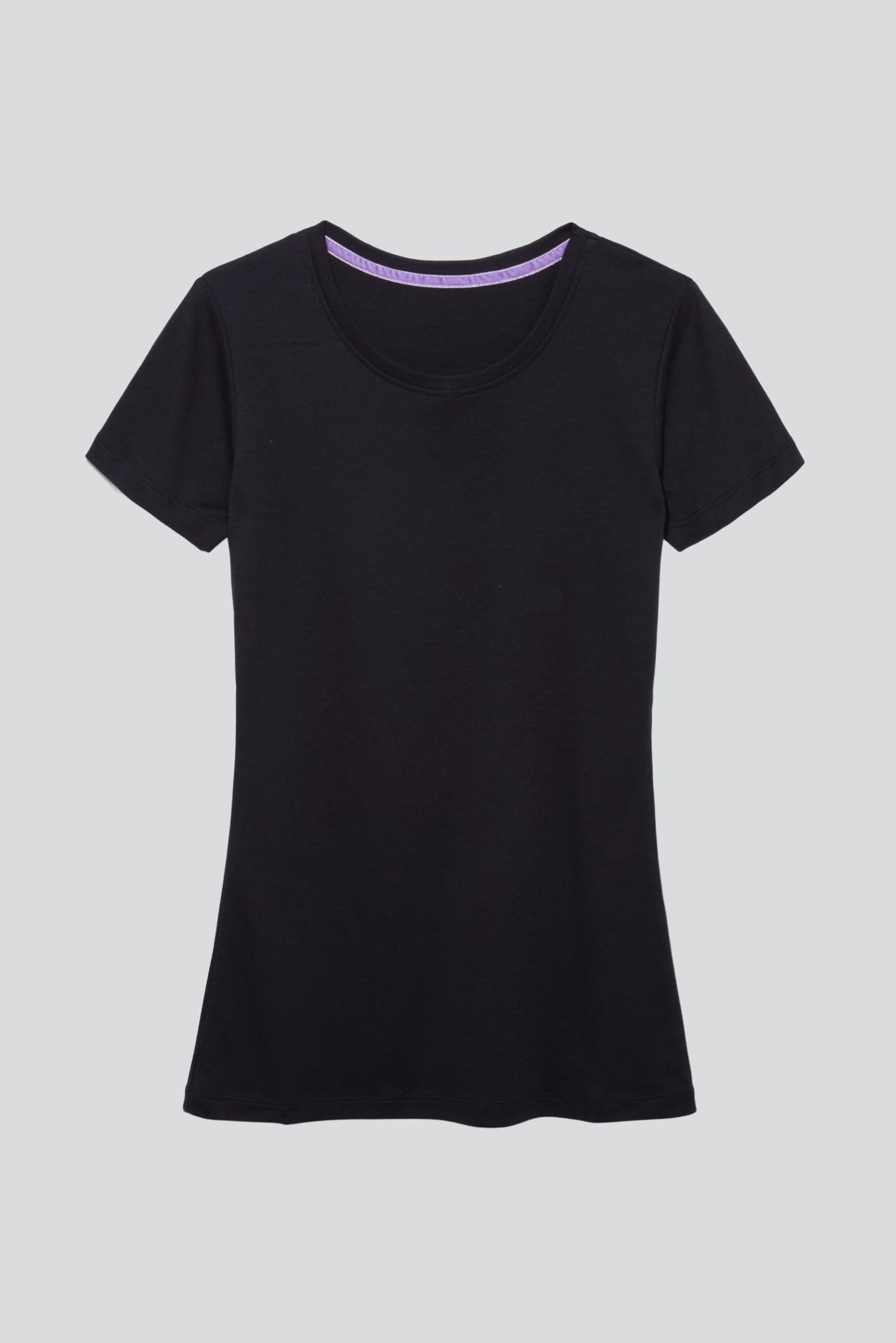 Neck Lavender Crew | Modal T-shirt Blend Cotton Clothing Sleeve Short Hill