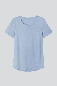 Light Weight Short Sleeve Linen T-Shirt - High Quality Linen T-Shirt - Flattering Short Sleeve T-Shirt - Blue Linen T-Shirt