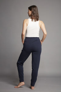 Women's Tapered Lounge Trousers - Quality Lounge Sets - Luxury Navy Joggers Lavender Hill Clothing