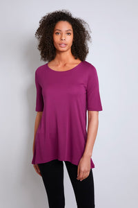 Mid Sleeve A-line Micro Modal T-shirt Half Sleeve T-shirt Lavender Hill Clothing