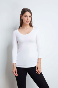 Lavender Hill Clothing 3/4 Sleeve Lightweight Soft White Layering T-shirt