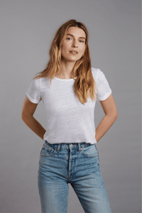 Linen T-shirt Women's Short Sleeve T-shirt Lavender Hill Clothing