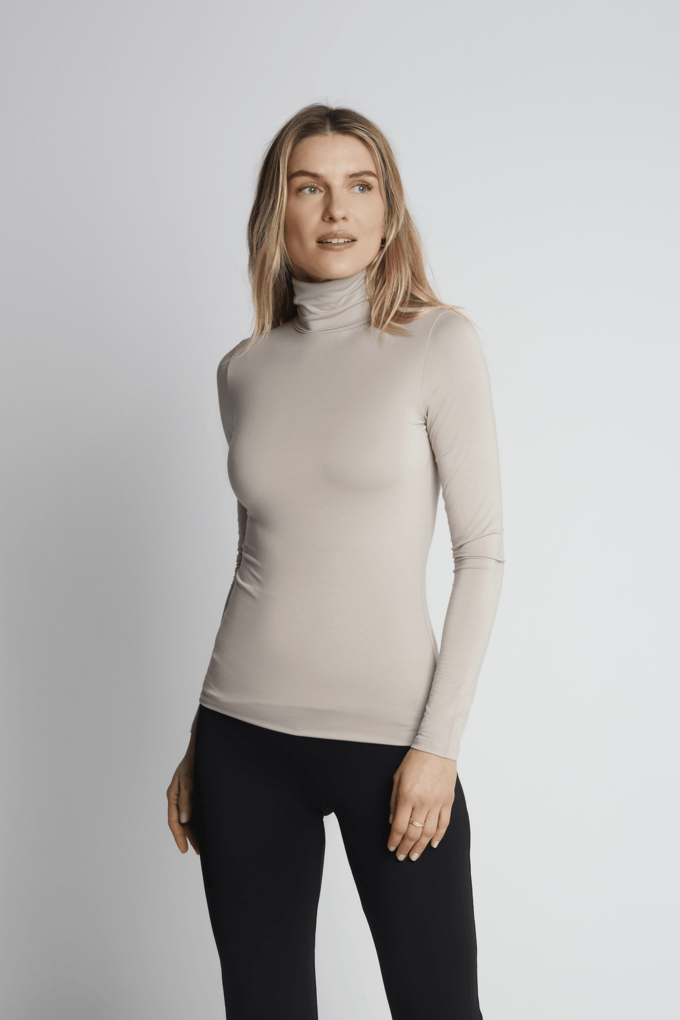 Roll Neck Micro Modal Top Women's Long Sleeve T-shirt Lavender Hill Clothing