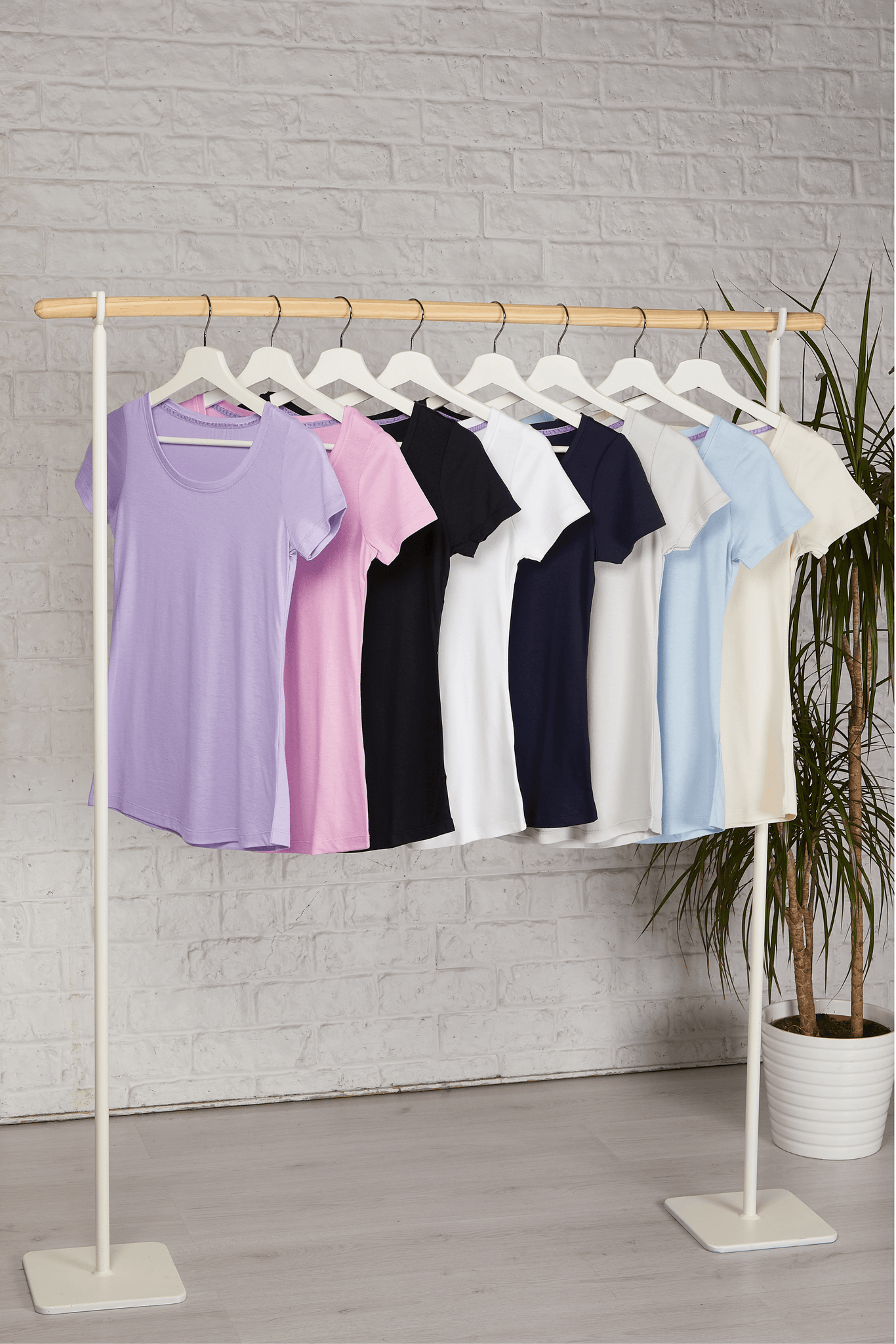 Women's High Quality Scoop Neck Cotton Modal Blend Short Sleeve T-Shirt - Flattering T-shirt - Core T-Shirt Range by Lavender Hill Clothing