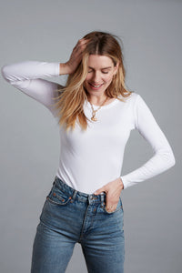 Long Sleeve Crew Neck Cotton Modal Blend T-shirt Women's Long Sleeve T-shirt Lavender Hill Clothing