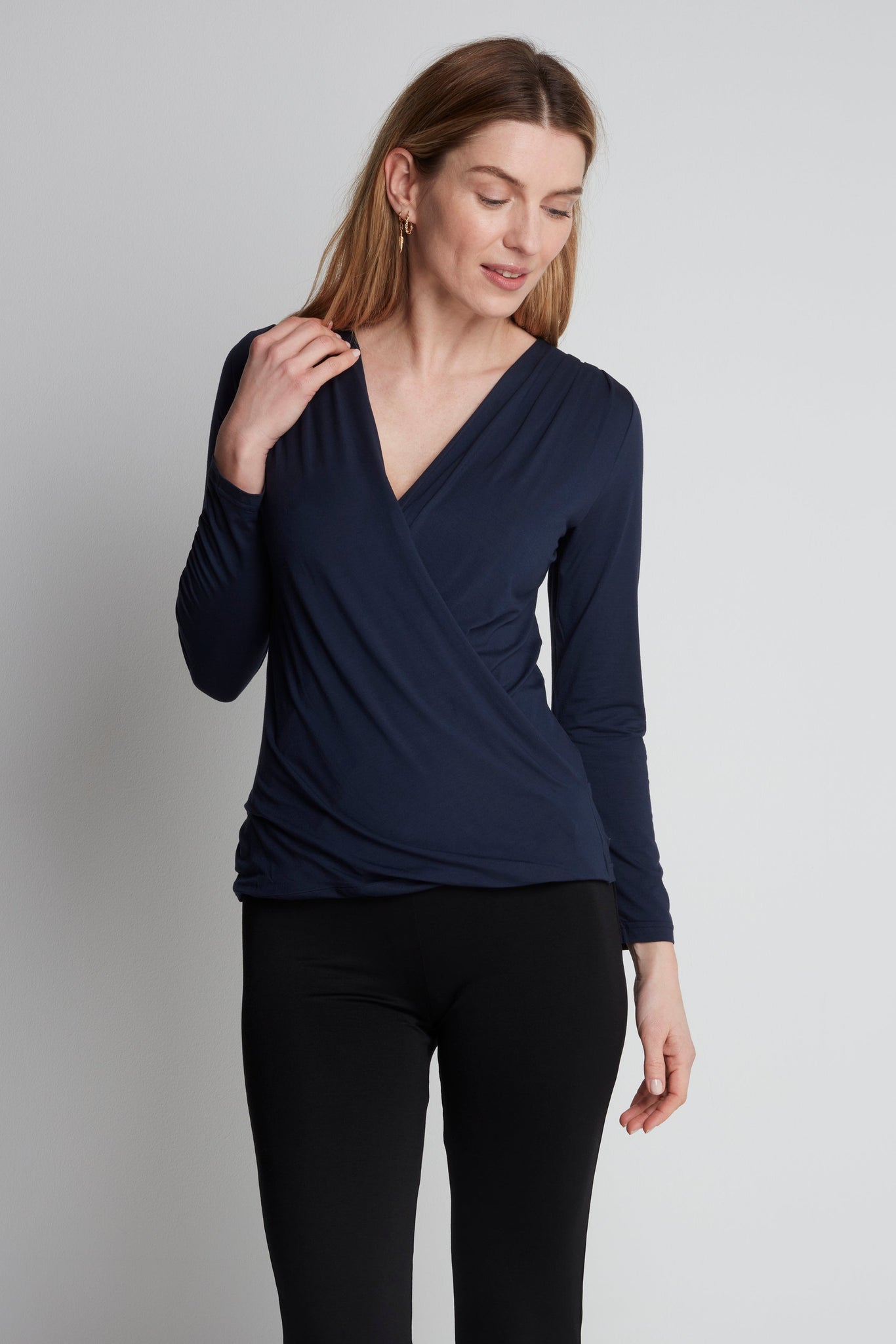 Wrap Top Long Sleeve T-shirt Lavender Hill Clothing
