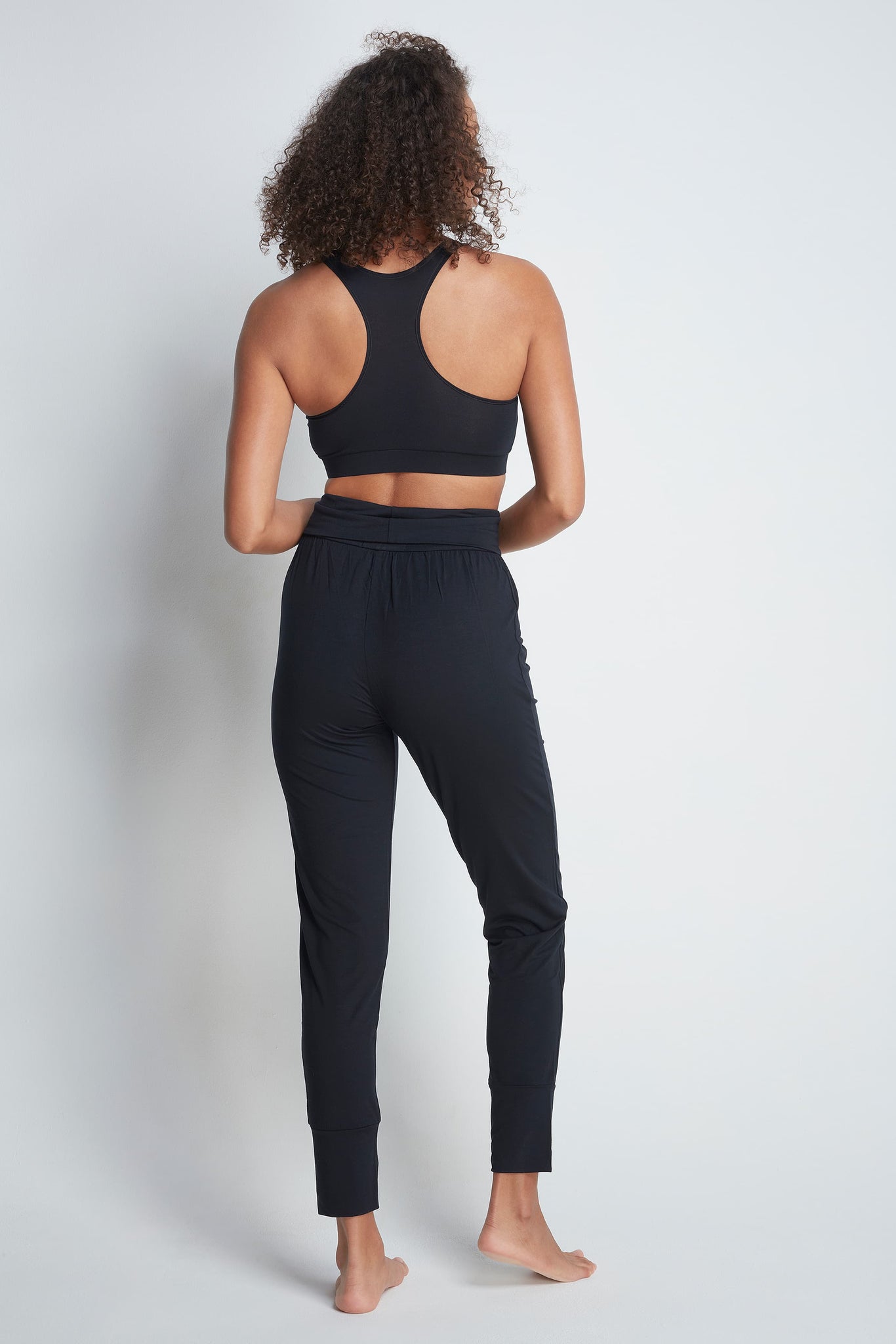 Womens Luxury Micro Modal Black Yoga Trousers Trousers - Durable Yoga Trousers - Comfortable Black Yoga Pants - Flattering Black Yoga Trousers - Soft Yoga Leggings